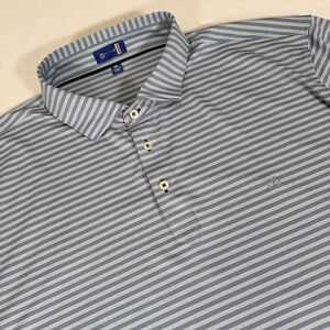 Stitch Golf Men's XXL Blue Gray Striped Short Sleeve Performance Polo Shirt
